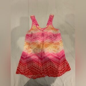 Candies size x small pink orange and white tank top with bow on back